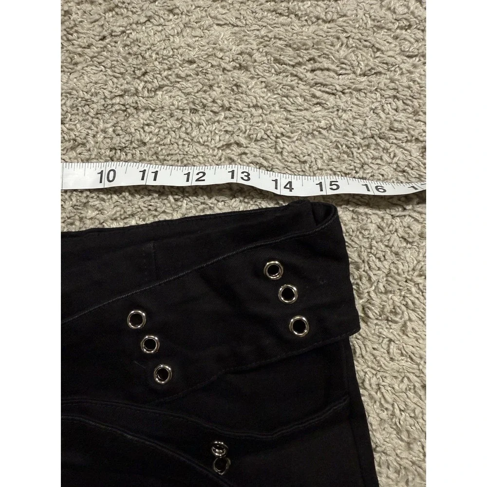 Windsor Black Grommet Pleated Mini Skirt Grunge Whimsigoth Y2k‎ 2000s Utility M